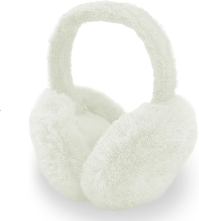 Ranjaner Winter Ear Muffs Women, Faux Fur Winter Girls Fuzzy Earmuffs, Foldable Fluffy Ear Covers, Outdoor Warm Ear Covers - Image 1